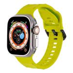 For Apple Watch SE 44mm Ripple Silicone Sports Watch Band(Fluorescent Green)