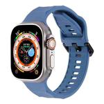 For Apple Watch 6 44mm Ripple Silicone Sports Watch Band(Light Blue)