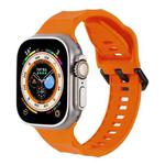 For Apple Watch 3 42mm Ripple Silicone Sports Watch Band(Orange)