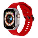 For Apple Watch 3 42mm Ripple Silicone Sports Watch Band(Red)