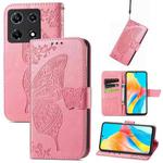 For Tecno Note 30 Pro Butterfly Love Flower Embossed Leather Phone Case(Pink)