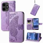 For Tecno Itel S23+ Butterfly Love Flower Embossed Leather Phone Case(Light Purple)