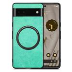 For Google Pixel 6A Solid Color Leather Skin Back Cover Phone Case(Green)