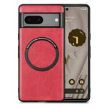 For Google Pixel 7 Solid Color Leather Skin Back Cover Phone Case(Red)