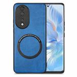 For Honor 80 Solid Color Leather Skin Back Cover Phone Case(Blue)
