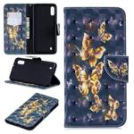3D Colored Drawing Pattern Horizontal Flip Leather Case for Samsung Galaxy M10, with Holder & Card Slots & Wallet(Black Background Butterfly)