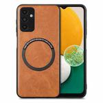 For Samsung Galaxy A13 5G Solid Color Leather Skin Back Cover Phone Case(Brown)