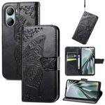 For ZTE Libero 5G IV Butterfly Love Flower Embossed Leather Phone Case(Black)