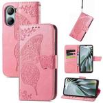 For ZTE Libero 5G IV Butterfly Love Flower Embossed Leather Phone Case(Pink)