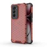 For OPPO Reno12 Global Shockproof Honeycomb Phone Case(Red)