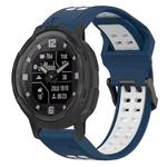 For Garmin Instinct Crossover Solar 22mm Two-Color Reverse Buckle Silicone Watch Band(Blue+White)