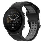 For Garmin Forerunner 955 22mm Two-Color Reverse Buckle Silicone Watch Band(Black+Grey)