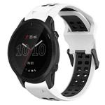 For Garmin Forerunner 945 22mm Two-Color Reverse Buckle Silicone Watch Band(White+Black)