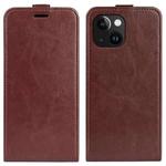 For iPhone 15 R64 Texture Single Vertical Flip Leather Phone Case(Brown)