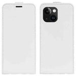 For iPhone 15 Plus R64 Texture Single Vertical Flip Leather Phone Case(White)