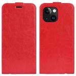 For iPhone 15 Plus R64 Texture Single Vertical Flip Leather Phone Case(Red)