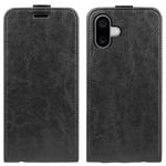 For iPhone 16 R64 Texture Single Vertical Flip Leather Phone Case(Black)