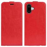 For iPhone 16 R64 Texture Single Vertical Flip Leather Phone Case(Red)