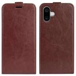 For iPhone 16 Plus R64 Texture Single Vertical Flip Leather Phone Case(Brown)