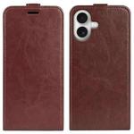 For iPhone 17 R64 Texture Single Vertical Flip Leather Phone Case(Brown)