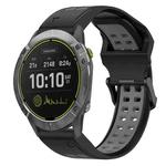 For Garmin Enduro 26mm Two-Color Reverse Buckle Silicone Watch Band(Black+Grey)