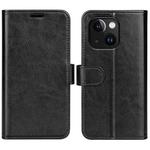 For iPhone 15 R64 Texture Horizontal Flip Leather Phone Case(Black)