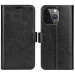For iPhone 15 Pro R64 Texture Horizontal Flip Leather Phone Case(Black)