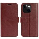 For iPhone 15 Plus R64 Texture Horizontal Flip Leather Phone Case(Brown)