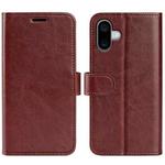 For iPhone 16 R64 Texture Horizontal Flip Leather Phone Case(Brown)