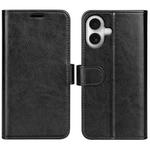 For iPhone 17 R64 Texture Horizontal Flip Leather Phone Case(Black)