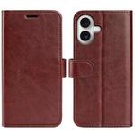 For iPhone 17 R64 Texture Horizontal Flip Leather Phone Case(Brown)