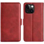 For iPhone 15 Dual-side Magnetic Buckle Horizontal Flip Leather Phone Case(Red)