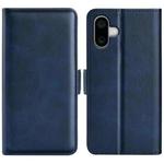 For iPhone 16 Plus Dual-side Magnetic Buckle Horizontal Flip Leather Phone Case(Dark Blue)