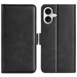 For iPhone 17 Dual-side Magnetic Buckle Horizontal Flip Leather Phone Case(Black)