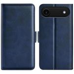 For iPhone 17 Air Dual-side Magnetic Buckle Horizontal Flip Leather Phone Case(Dark Blue)