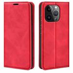 For iPhone 15 Pro Retro-skin  Magnetic Suction Leather Phone Case(Red)