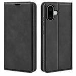 For iPhone 16 Retro-skin  Magnetic Suction Leather Phone Case(Black)