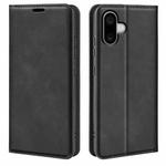 For iPhone 16 Plus Retro-skin  Magnetic Suction Leather Phone Case(Black)