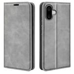 For iPhone 16 Plus Retro-skin  Magnetic Suction Leather Phone Case(Grey)