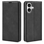 For iPhone 17 Retro-skin  Magnetic Suction Leather Phone Case(Black)