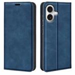 For iPhone 17 Retro-skin  Magnetic Suction Leather Phone Case(Dark Blue)