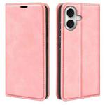 For iPhone 17 Retro-skin  Magnetic Suction Leather Phone Case(Pink)