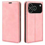For iPhone 17 Pro Retro-skin Magnetic Suction Leather Phone Case(Pink)