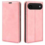 For iPhone 17 Air Retro-skin  Magnetic Suction Leather Phone Case(Pink)