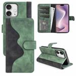 For iPhone 16 Pro Stitching Horizontal Flip Leather Phone Case(Green)