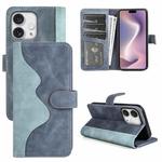 For iPhone 16 Pro Stitching Horizontal Flip Leather Phone Case(Blue)