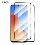 For Redmi 12 2pcs ENKAY Hat-Prince Full Glue High Aluminum-silicon Tempered Glass Film