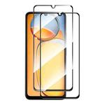 For Xiaomi Redmi 13C 2pcs ENKAY Hat-Prince Full Glue High Aluminum-silicon Tempered Glass Film