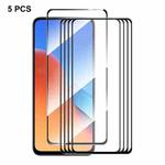 For Redmi 12 5pcs ENKAY Hat-Prince Full Glue High Aluminum-silicon Tempered Glass Film