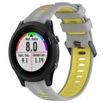 For Garmin Forerunner 935 Sports Two-Color Silicone Watch Band(Grey+Yellow)